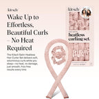 Kitsch Satin Heatless Curling Set – Heatless Hair Curler for Women, Hair Curler to Sleep In - with 2 Satin Scrunchies for Overnight Curls – No Heat Damage Styling with Heatless Curler - Micro Dot