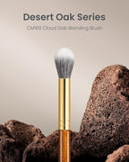Desert Oak Series Dual Wool Highlighter Brush - Round Dome Goat Hair for Targeted Glow, Powder/Cream Highlight, Bubinga Handle (CM 189)