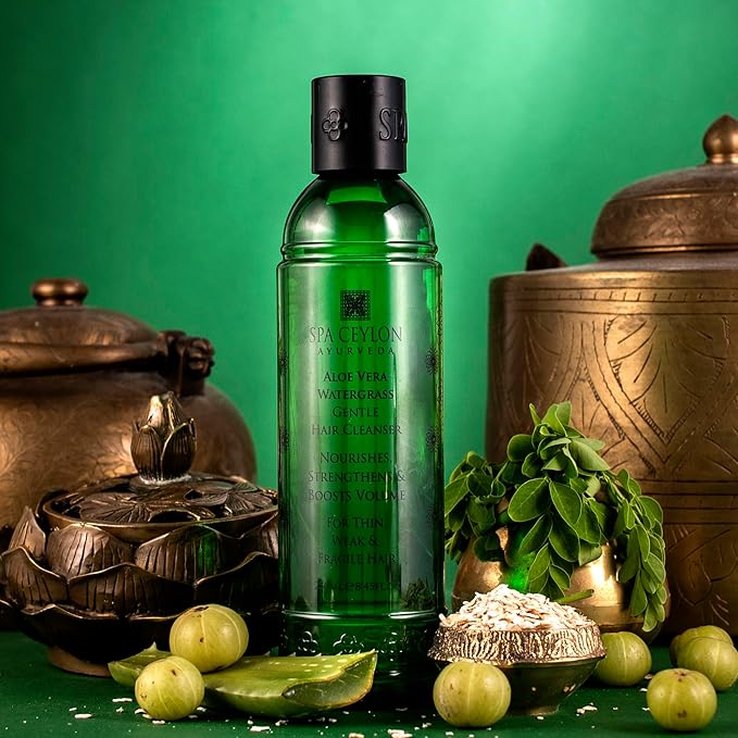 SPA CEYLON Aloe Vera Watergrass Gentle Hair Cleanser | Treat and Strengthen Hair | Sulfate-Free Hair Care | Ideal for Thin Weak or Fragile Hair