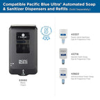 Pacific Blue Ultra Gentle Foam Hand Soap Refill (43716), Compatible Only With Pacific Blue Ultra Automated Touchless Dispenser, Dye and Fragrance Free, 40.5 FL OZ Per Refill, 3 Refills Per Case