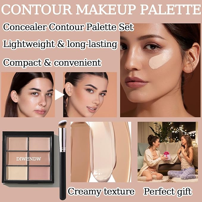 6 Colors Correcting Concealer Palette,Colors Corrector Palette,Moisturizing Full