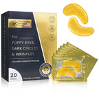 Under Eye Patches for Puffy Eyes and Dark Circles (20 Pairs), Under Eye Gold Mask with Hyaluronic Acid & Collagen to Reduce Wrinkles and Relieve Pressure, Eye Care Treatment for Men & Women Gift