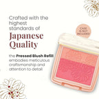 Paul & Joe Pressed Blush Palette Refill Only, Case Sold Separately, Oil-Absorbing Blush Powder, Bi-Color Face Blushes with Fitting Veil Powder, Peach Orange and Pink, 04 Petite Betise, 0.17 oz