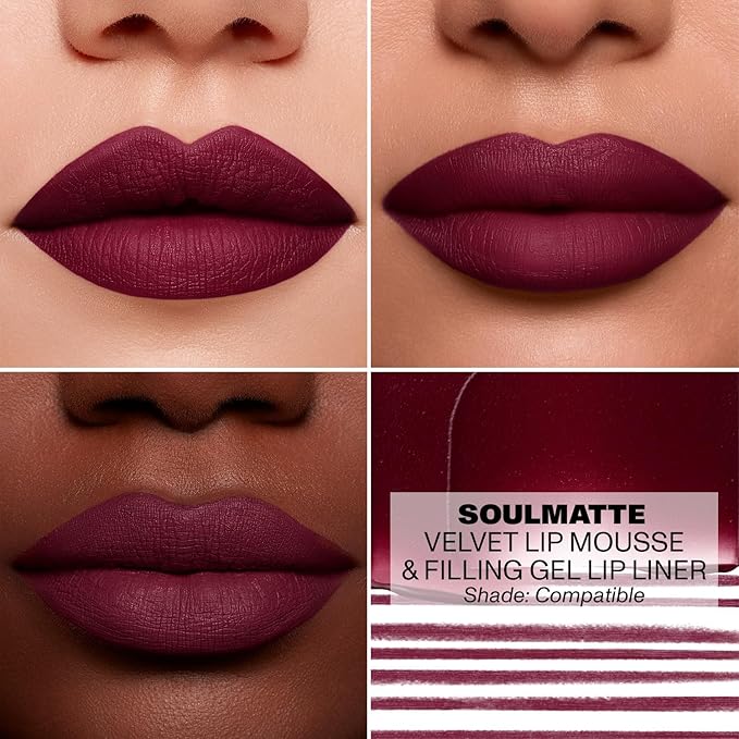 Morphe Soulmatte Velvet Lip Mousse Matte Lipstick - Air-Whipped, Soft Matte Lip Makeup with Vitamin E to Hydrate, Soften and Smooth Lips - Compatible (0.128 Oz)