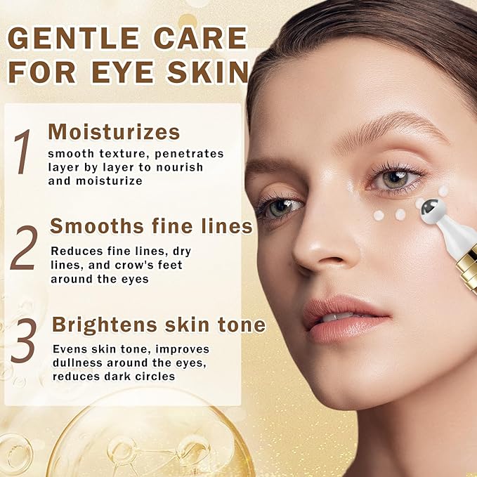 Eye Cream for Dark Circles Puffiness and Bags Eye Serum Eye Roller for Puffy Eyes Under Eye Cream for for Women Daily Skincare Crema Para Las Ojeras