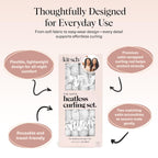 Kitsch Satin Heatless Hair Curler Set - Heatless Curls Overnight, Hair Rollers for Soft Curls & Frizz-Free Styling, No Heat Curlers To Sleep in, Curling Rod Headband with 2 Scrunchies - Ivory