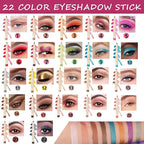 Matte Eyeshadow Stick - Smooth Cream Eyeshadow Pencil, Waterproof Long Lasting, High Pigment Hypoallergenic Highlighter Stick - Create Multi-Dimensional Eyes Look (06# Red)