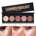 Highlighter Powder Palette, 5 Colors Makeup Palette Contour