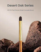 Desert Oak Series Pixel-Precise Detail Concealer Brush - Micro Teardrop Head for Acne Scars & Dark Spots, Sustainable Bubinga Handle (CM 195)