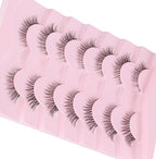 Cat Eyelashes Natural Eye Lashes 12mm False Lashes Wispy Thin Band 3D Volume Fake Eyelash C Curl Lash Pack Natural Look 7 Pair