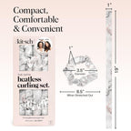 Kitsch Satin Heatless Hair Curler Set - Heatless Curls Overnight, Hair Rollers for Soft Curls & Frizz-Free Styling, No Heat Curlers To Sleep in, Curling Rod Headband with 2 Scrunchies - Marble