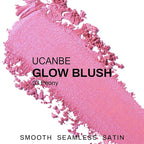 UCANBE Baked Blush for Cheek, Glow Blushing Palette - Seamless Silky Blendable Powder Blush Makeup Palette, Delivering Long Last Natural Ruddy Complexion, 03 Peony