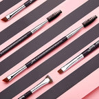 Jessup Eyebrow Makeup Brush Set Professional, Precision Define Sculpt, Flat Angled Spoolie Brushes, Cruelty-Free Synthetic Bristles 3PCS, T326