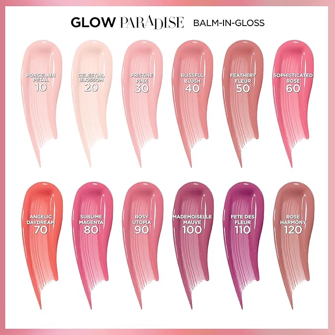 L'Oreal Paris Glow Paradise Hydrating Tinted Lip Balm-in-Gloss with Pomegranate Extract & Hyaluronic Acid, Ultra-Gentle, Non-Sticky Formula, Sophisticated Rose, 0.23 fl oz