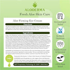Aloderma Aloe Firming Eye Cream Made with 70% Organic Aloe Vera - Natural Daily Hydrating Eye Cream with Jojoba, Hyaluronic Acid, & Organic Aloe - Reduce Signs of Aging, Fine Lines & Wrinkles, 25g