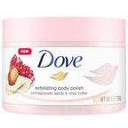 Dove Exfoliating Body Polish Scrub For Silky, Soft Skin Pomegranate & Shea Butter Body Scrub Exfoliates and Provides Lasting Nourishment 10.5 oz