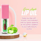Hydrating Lip Glow Oil - Plumping Lip Oil Gloss Tinted for Lip Care and Dry Lips, Non Sticky & Fresh Texture, Shiny and Moisturizing (Green Apple)