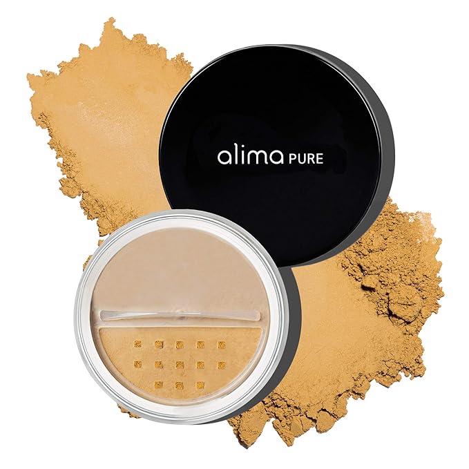 Alima Pure Matte Foundation Loose Mineral Powder Foundation Makeup, Loose Powder Makeup Oil Free Talc Free Powder, Natural Makeup Mineral Foundation Full Coverage Natural Foundation Powder .15 oz/4.5g