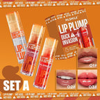 3 Colors Duck Lip Plumper Gloss, Glitter Shine Primer Lip Tint Korean Clear Plumping Lip Gloss, High Pigment No Sticky Lip Gloss, Lip Plumper Gloss Make Lips Fuller(Set A)