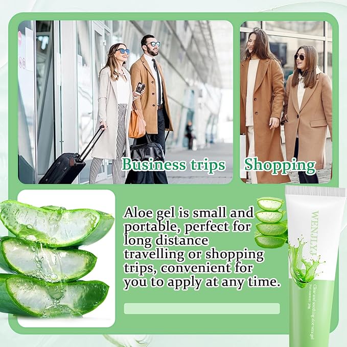 8PCS Aloe Vera Gel for Face & Skin,Organic Aloe Vera Gel,Hydrating Aloe Vera Gel for Travel Size,Moisturizing Aloe Gel for Skincare,After Sun Lotion for All Skin Type