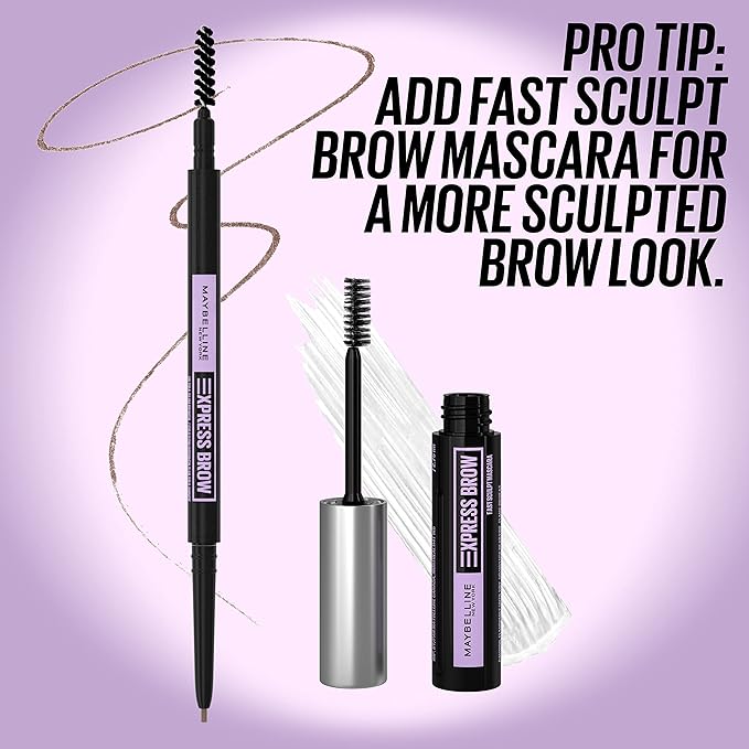 Maybelline Brow Ultra Slim Defining Eyebrow Makeup Mechanical Pencil With 1.55 MM Tip And Blending Spoolie For Precisely Defined Eyebrows, Light Blonde, 0.003 oz.