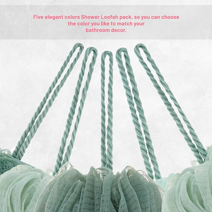 5 piece exfoliating loofah set