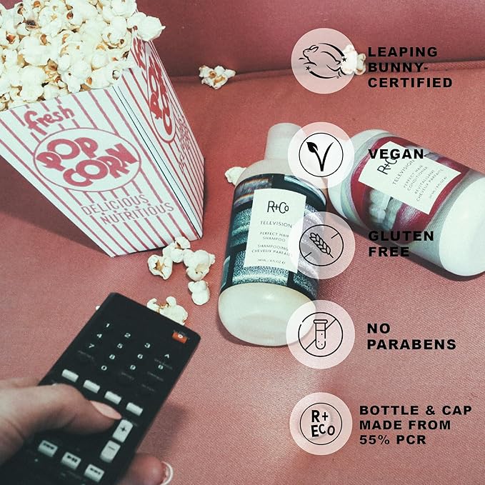 R+Co | Travel Sized | Television Perfect Shampoo and Conditioner Set for Preserving Color Treated Hair | Anti Frizz + Repairs + Nourishes | Vegan + Sulfate-Free | Set of 2