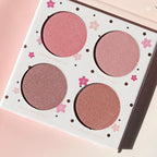 Beauty Bakerie Cotton Candy Champagne Blush Makeup Palette, Long Lasting Pigment, Matte and Metallic Highlighter Makeup, 4 Highlight Shades