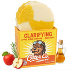 Otter co. Clarifying Apple Cider Vinegar Shampoo Bar for Build Up – Argan oil, Rosemary, Nettle, Jojoba oil – Vegan, Sulfate Free & Non Toxic – Women and Mens Shampoo, All Hair Types, Made in USA