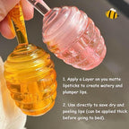 Honey Lip Oil Set, 2pcs Moisturizing Cute Lip Gloss Gift Set, Jelly Honey Lip Oil Gloss, Colorless Lip Care Oils For Very Dry Lips, Plumping & Hydrating Lip Glow Oil Lip Care Products