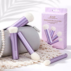 Jessup Makeup Brushes Set 4pcs Face Kabuki Brush for Foundation Contour Powder Blush Bronzer and Highlighter, Premium Synthetic Fiber Cruelty-Free, Luxury Purple T517