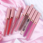 QiBest 7Pcs Matte Liquid Lipstick and 1Pcs Lip Plumper Makeup Set, Pigmented Waterproof Halloween Lip Make Up Valentine's Gift Lip Gloss Sets Long Wearing Velvet Lip Kit for Teens & Women