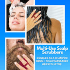 G.B.S Scalp Exfoliator 4 Pack - Shampoo Brush, Scalp Scrubber for Dandruff Removal, Massager & Hair Exfoliator - Red & Black