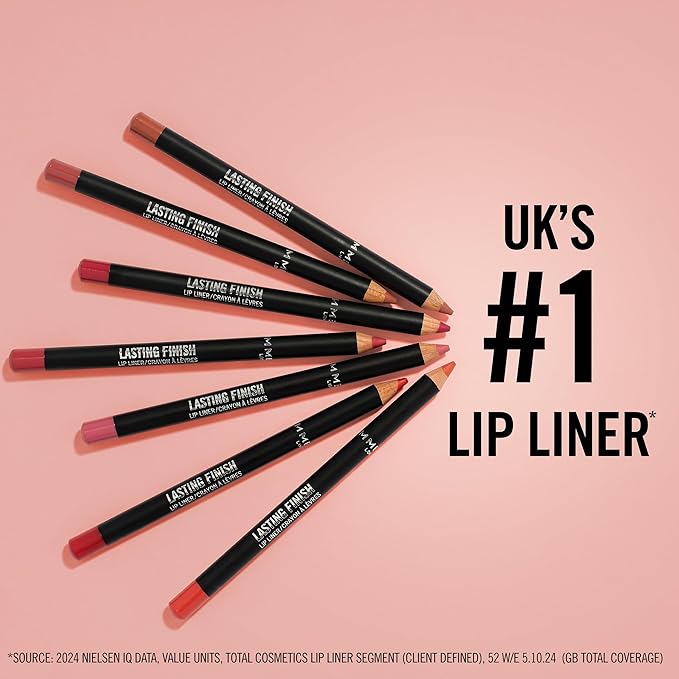Rimmel Lasting Finish 8HR Soft Lip Liner Pencil - Vibrant, Blendable Formula to Lock Lipstick in Place for 8 Hours - 215 Ms.Mauve, .04oz