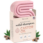 Kitsch Castor Oil Shampoo Bar Soap - Hydrating & Moisturizing Hair Care - Organic Castor Oil Solid Shampoo for Hair Growth & Scalp Nourishment - Silicone & Paraben-Free, Vegan, Made in USA - 3.2oz