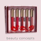 Beauty Concepts Lip Gloss Collection – Shimmering, Glossy Lip Makeup Set for a Radiant Finish, Red