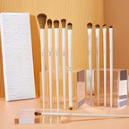 Jessup Precision Makeup Brushes 10Pcs Eye Makeup Brush Set Premium Synthetic Eyeshadow Concealer Eyeliner Eyebrow Blending Highlight Brush, Light Grey T330