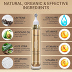 Under Eye Cream with Caffeine, Hyaluronic Acid, and Vitamins E, C, K - Advanced Dark Circle and Puffiness Treatment, Reduces Fine Lines