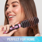 Conair Salon Results Vent Hairbrush Set - Detangling Hair brush - suitable for men and women - features Travel + Full-size - Pink/Black