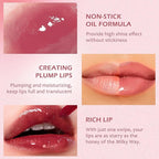 Hydrating Lip Glow Oil, Lip Plumper Gloss Lip Tint Stain, Pigmented Plumping Lip Gloss, Nourishing Non-Sticky Vegan, Glossy Mirror Finish Tinted Lip Glaze, Plump And Pout Lipgloss for Women Girls-03#