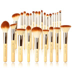 Jessup Professional Bamboo Makeup Brushes, Premium Synthetic Foundation Powder Concealer Blush Highlight Eye Blending Cosmetic Brush Set 25pcs T135