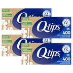 Q-tips Cotton Swabs Organic Swab Ultimate Home and Beauty Tool Made from Organic Cotton, Paper 400 Count(Pack of 4)
