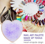 Sibba Resin Nail Art Palette Nail Mixing Palette Polish Color Mixing Plate Golden Edge Nail Holder Display Board Heart Shape Cosmetic Mixing Tools (Purple)