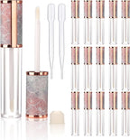 COSIDEA 15pcs Round Empty 5ml 0.17oz lip gloss tubes with wand and fish scale leather cap Lipgloss tube containers for lip oil packing