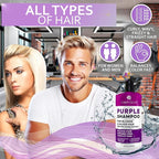 Purple Shampoo - Toner for Blonde Hair - Sulfate and Paraben Free - More Balanced Color Treated, Bleached, Silver, White and Gray Hair - No More Orange, Straw Yellow and Brassy Tones - Women and Men