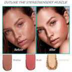 3Pcs Cream Contour Stick, with Highlighter Stick Milk