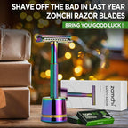 Safety Razor for Women,Safety Razor with 5 Blades,Women Razor with a Delicate Box,Free of Plastic (Stand Style Rainbow Razor)