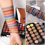 All In One Makeup Kit 142 Ultimate Colors Matte Shimmer Eyeshadow Palette Colorful Gifts For Women 3 blush 3 Sponge Brushs 3 Eyebrow Powder Professional Cosmetics Fashion Women Makeup Case Full Make U