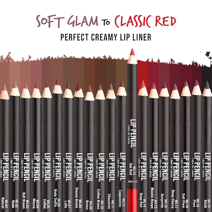 KISS New York Professional Slim Lip Pencil, Creamy Soft Lip Liner, Smooth Long-Lasting Rich Lip Color, Natural Lip Makeup, Water-Resistant Lip Crayon (Hot Red)