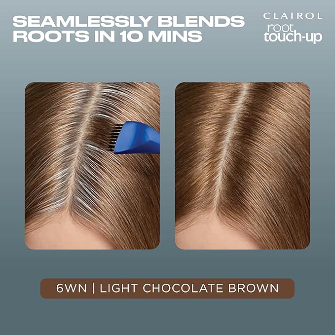 Clairol Root Touch-Up by Nice'n Easy Permanent Hair Dye, 6WN Light Chocolate Brown Hair Color, Pack of 1